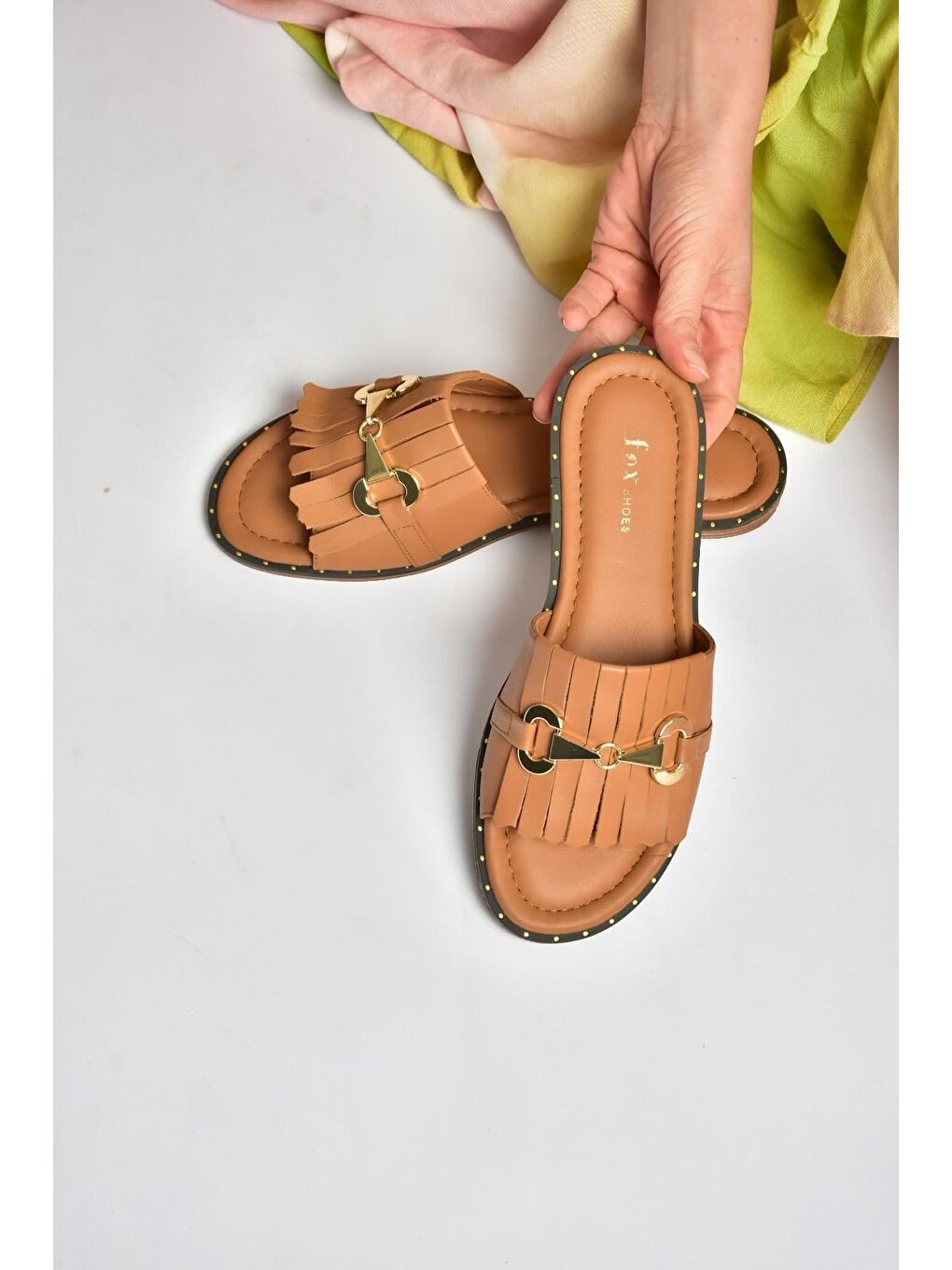 Kahverengi Taba Kadın Terlik Y291873003-1