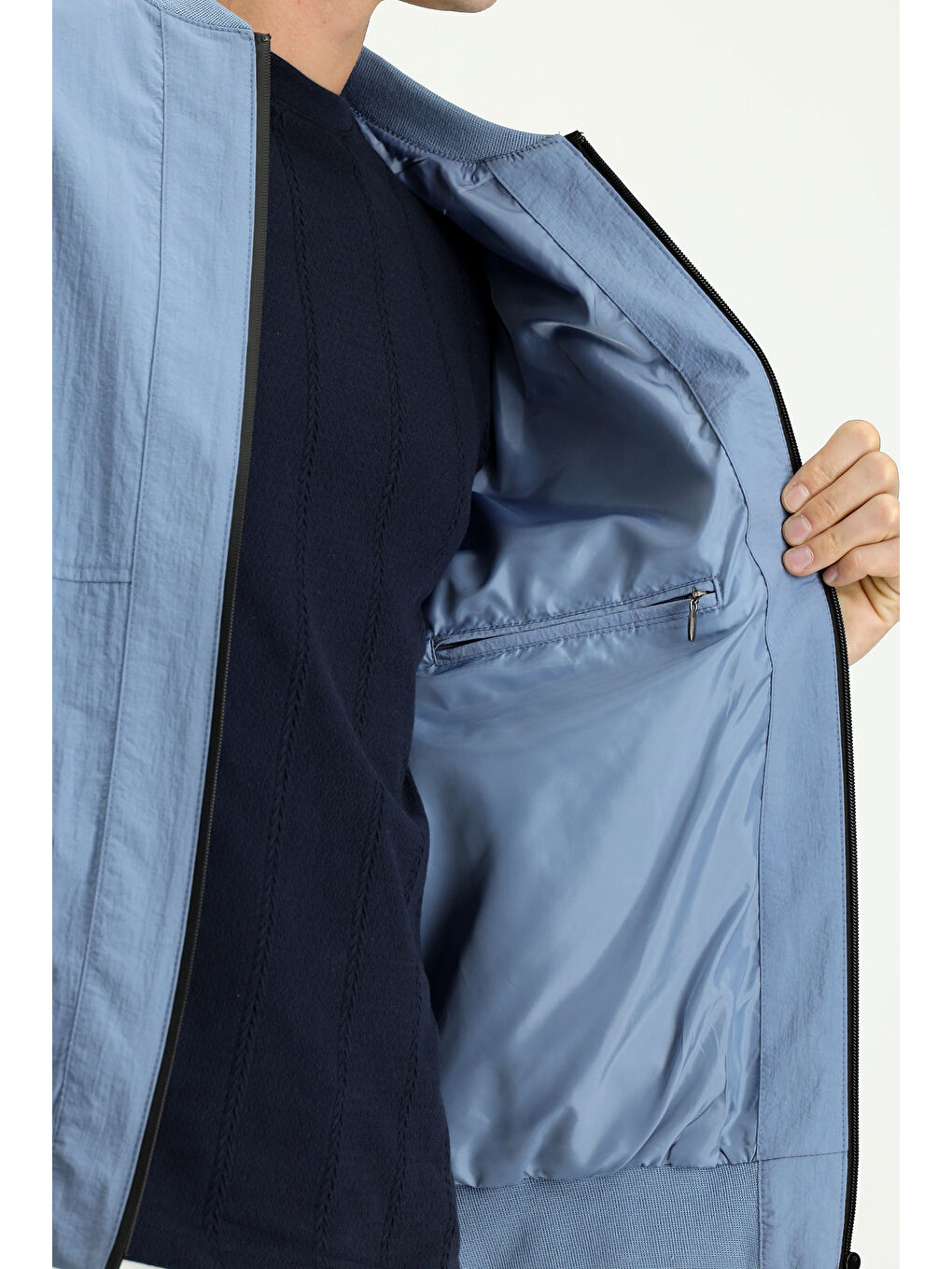 Mavi Mevsimlik Spor Bomber Ceket Mont-5