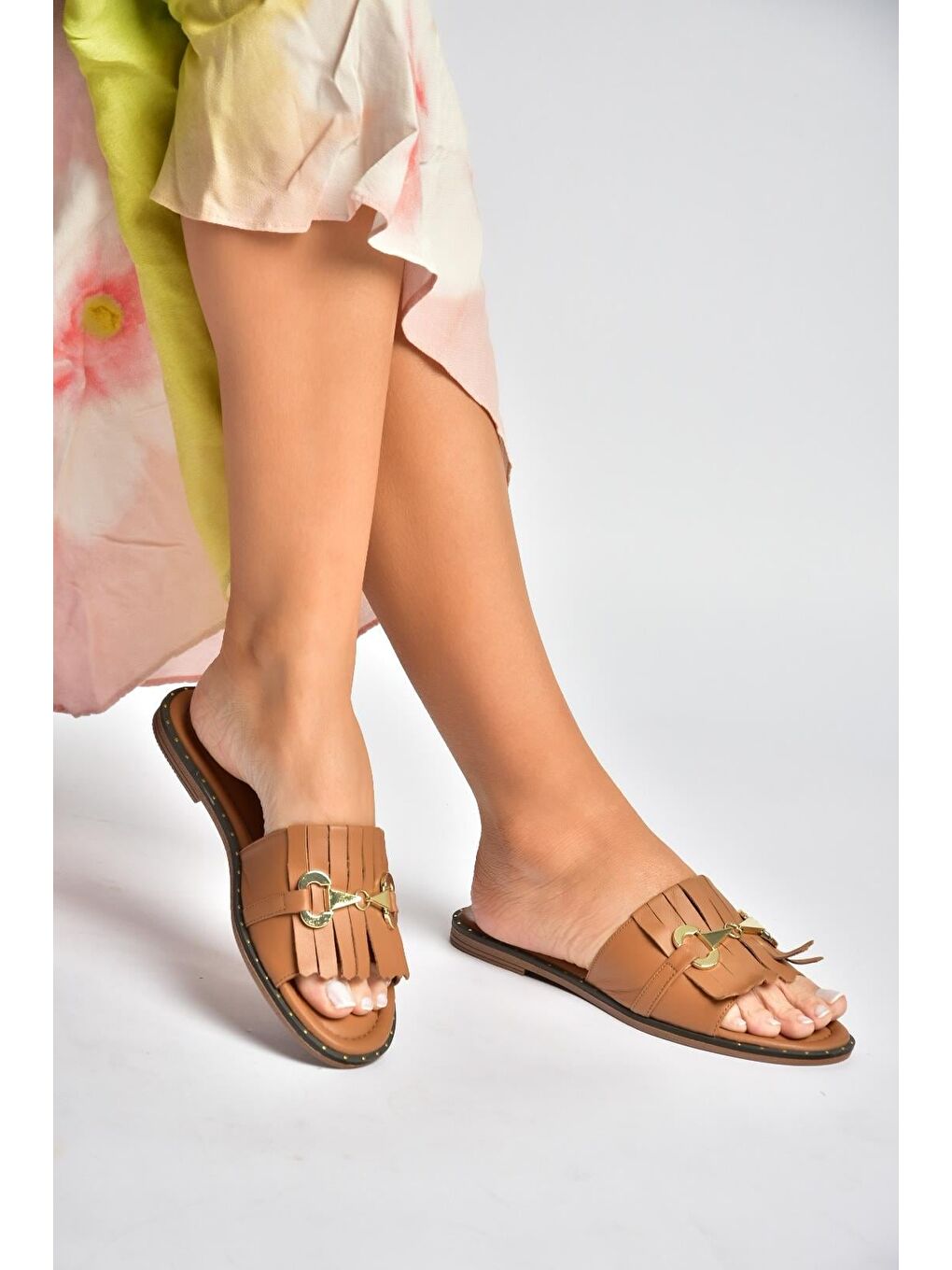 Kahverengi Taba Kadın Terlik Y291873003-2