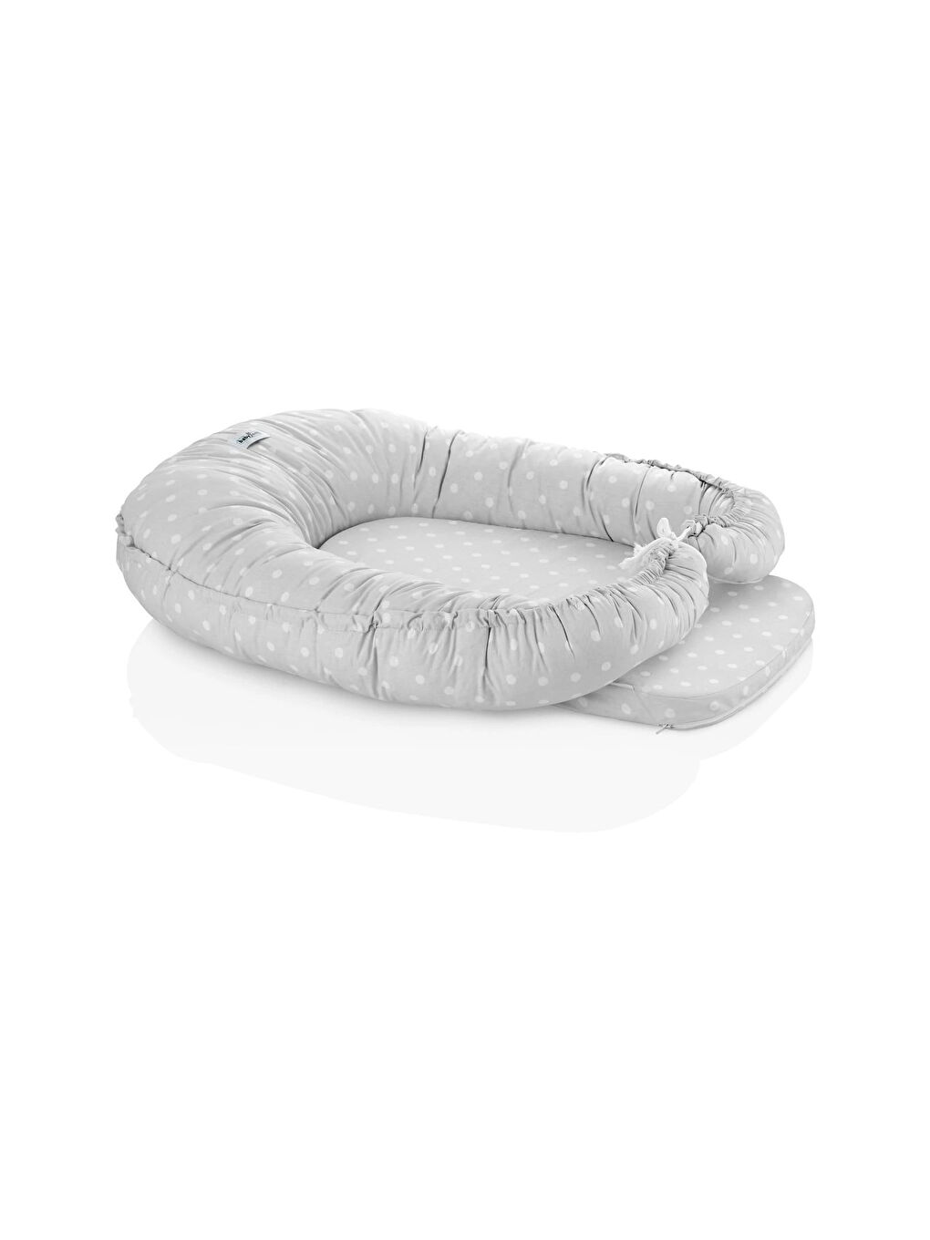 5 Fonksiyonlu Anne Yanı & Emzirme Minderi & Bebek Yatağı Gri Benekli-1