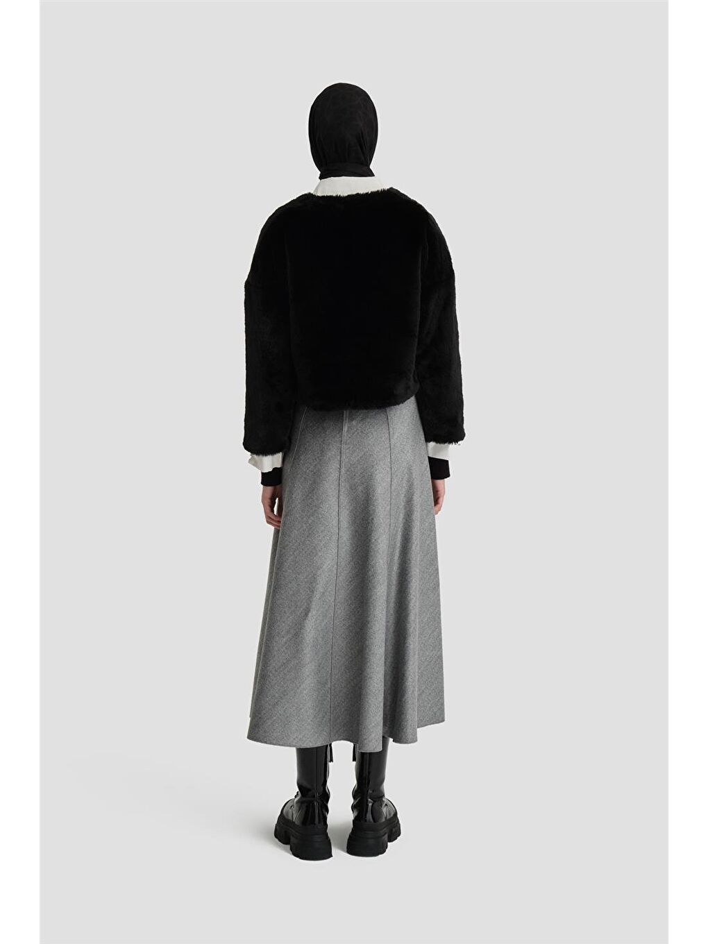 Beş Parçalı Etek Ort1731 Gri-2