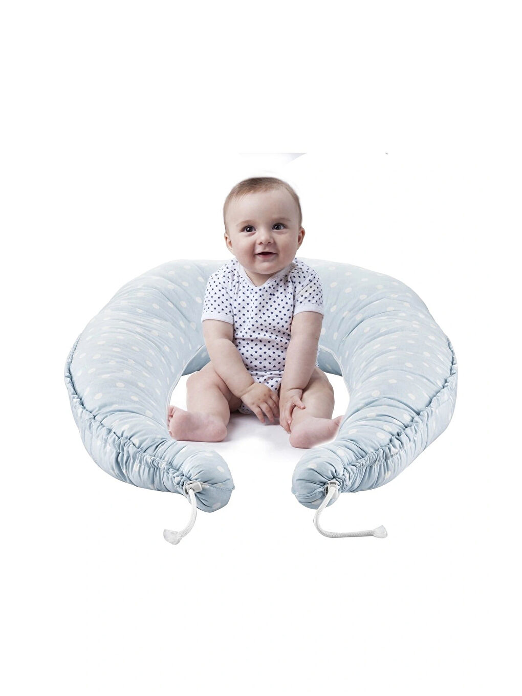 5 Fonksiyonlu Anne Yanı & Emzirme Minderi & Bebek Yatağı Gri Benekli-2