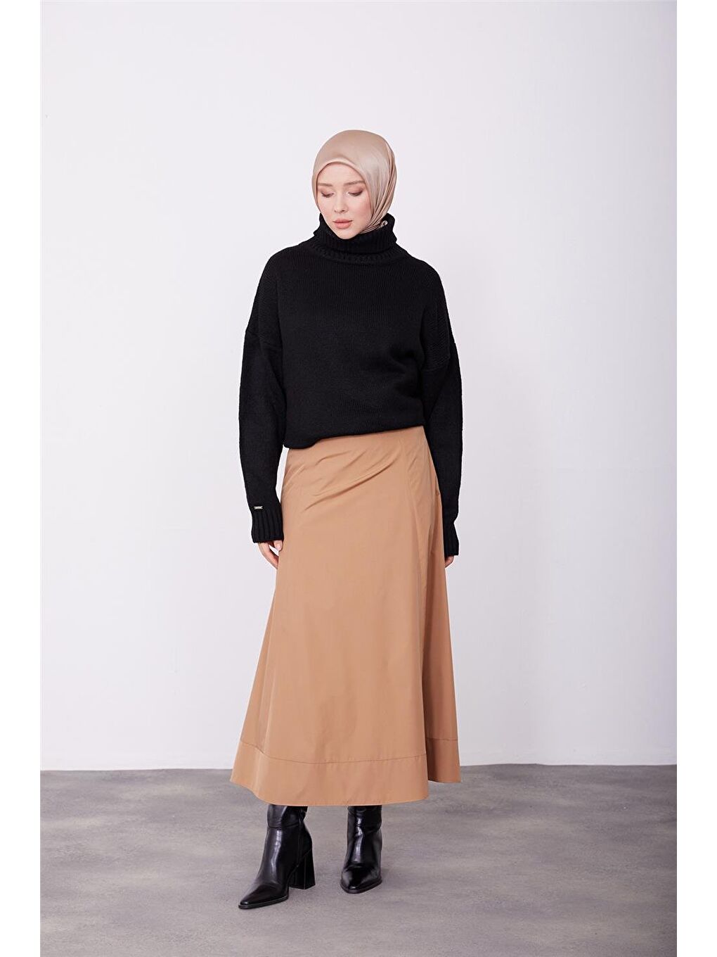 Kahverengi Kuplu Godeli Etek 23K1526 Bisküvi-2