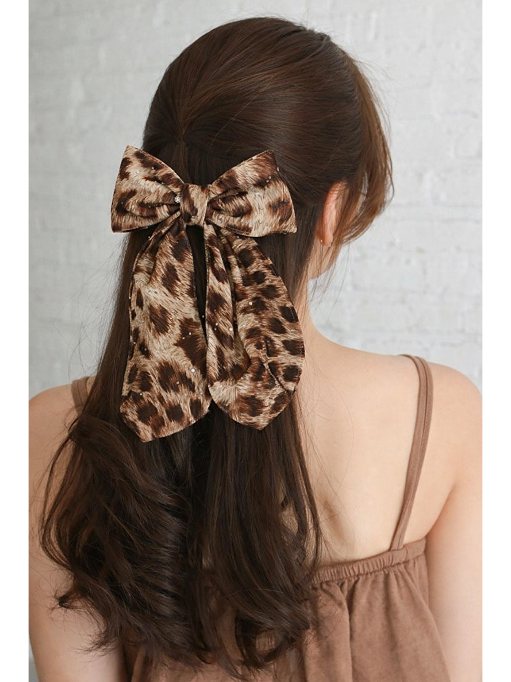 Leopar Desenli Fiyonk Otomat Toka Koyu Kahverengi