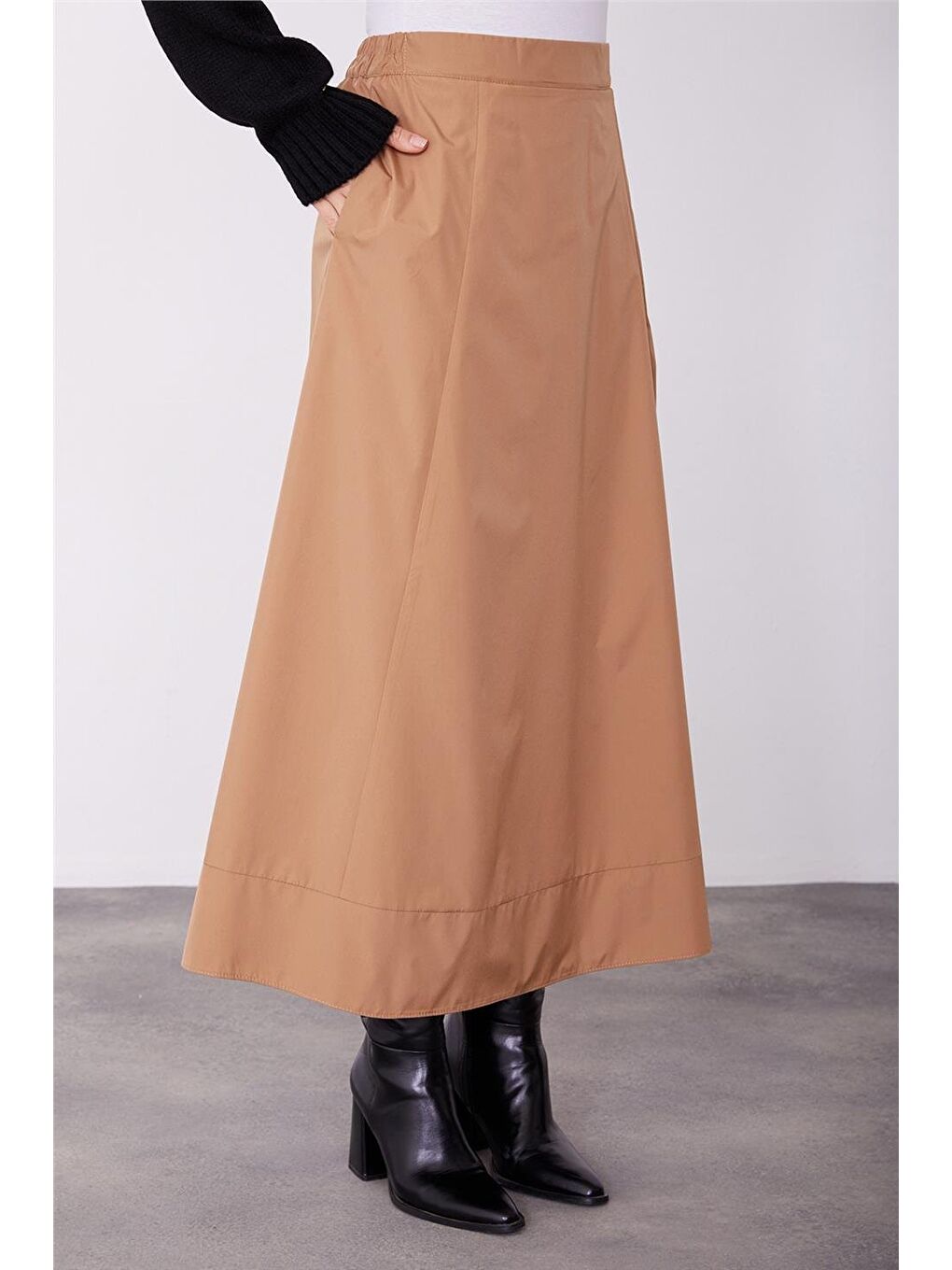 Kahverengi Kuplu Godeli Etek 23K1526 Bisküvi-4