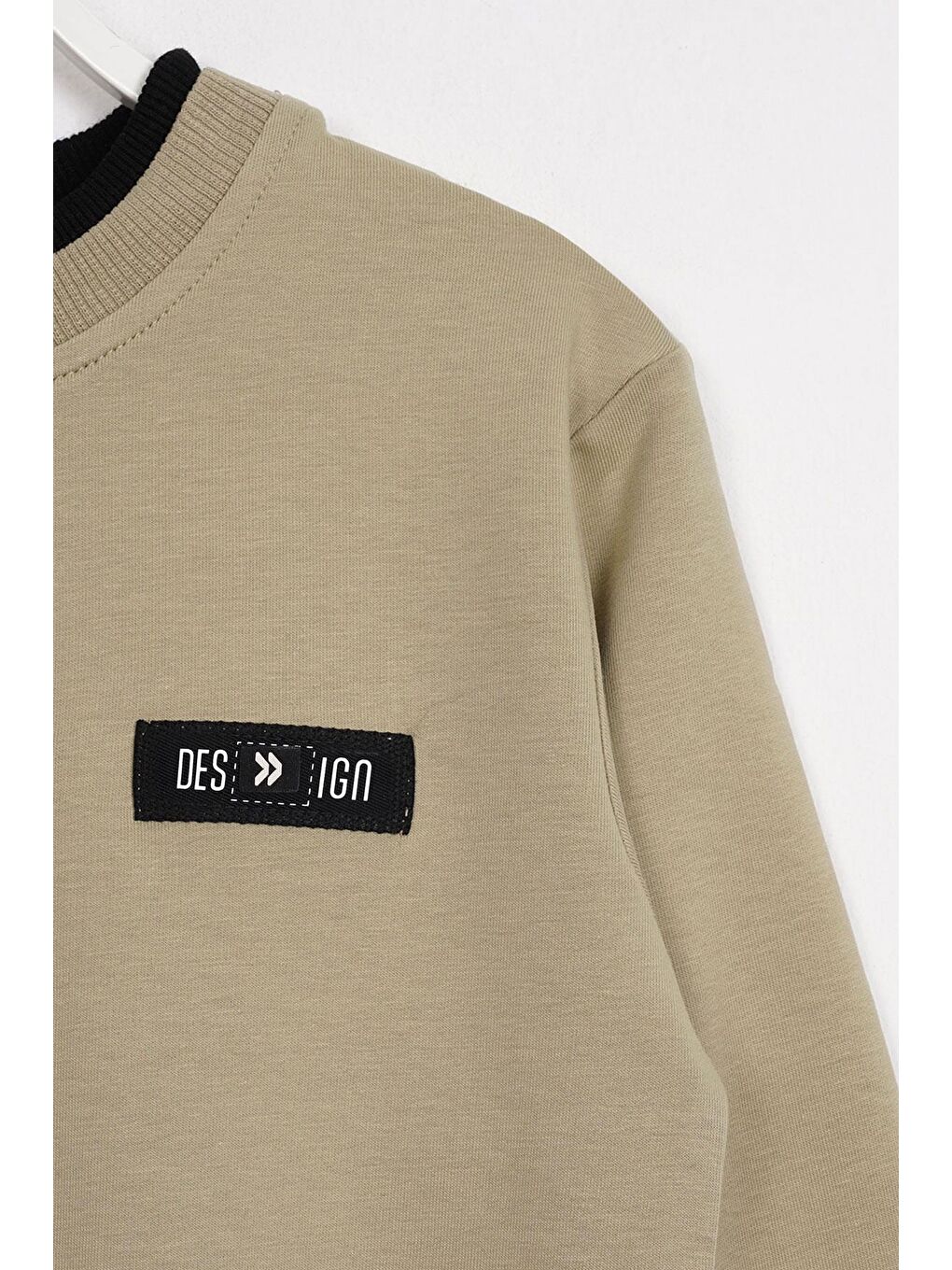 Yakası ve Kolları Garnili Haki Renk Erkek Çocuk Sweatshirt-2