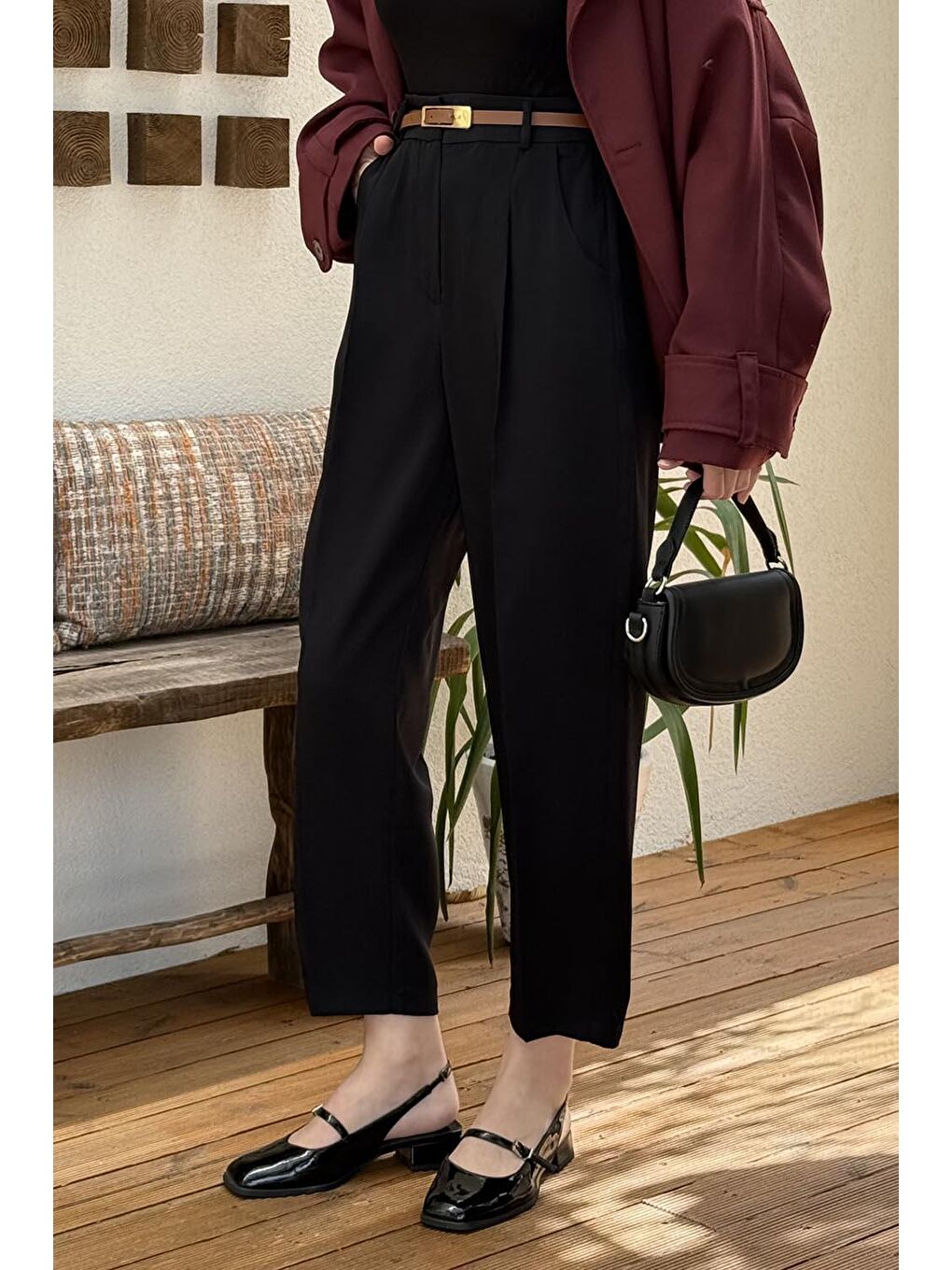 Havuç Pantolon Siyah-1