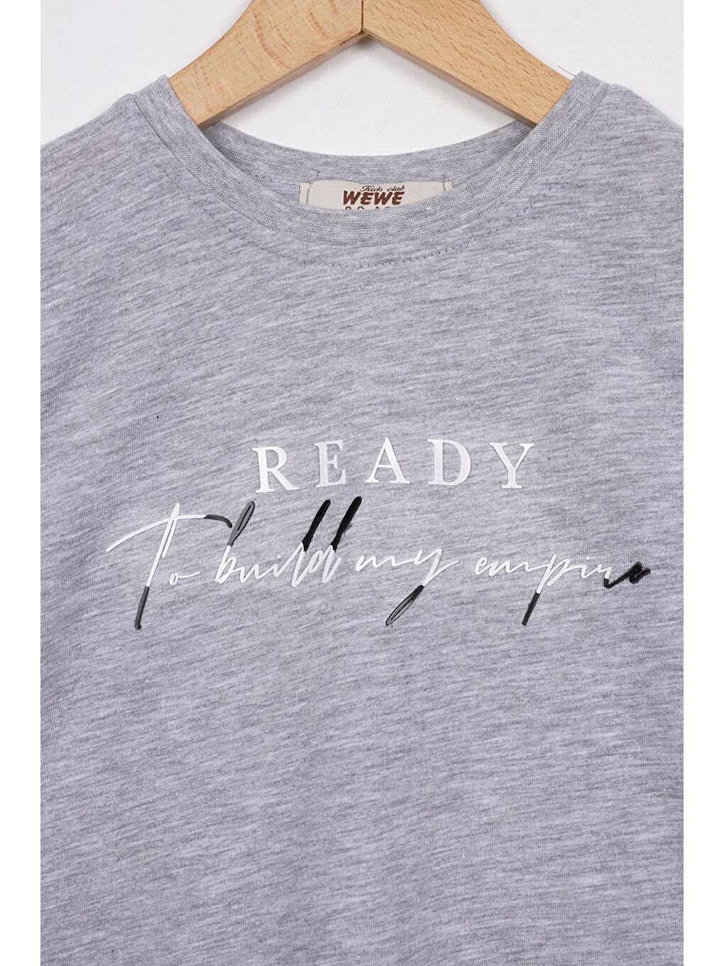 Ready Baskılı Gri Melanj Renk Erkek Çocuk Şortlu Takım-1