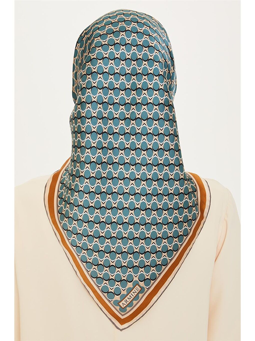 Karışık Geometrik Desenli Twill Saf İpek Eşarp 9226D 35-3