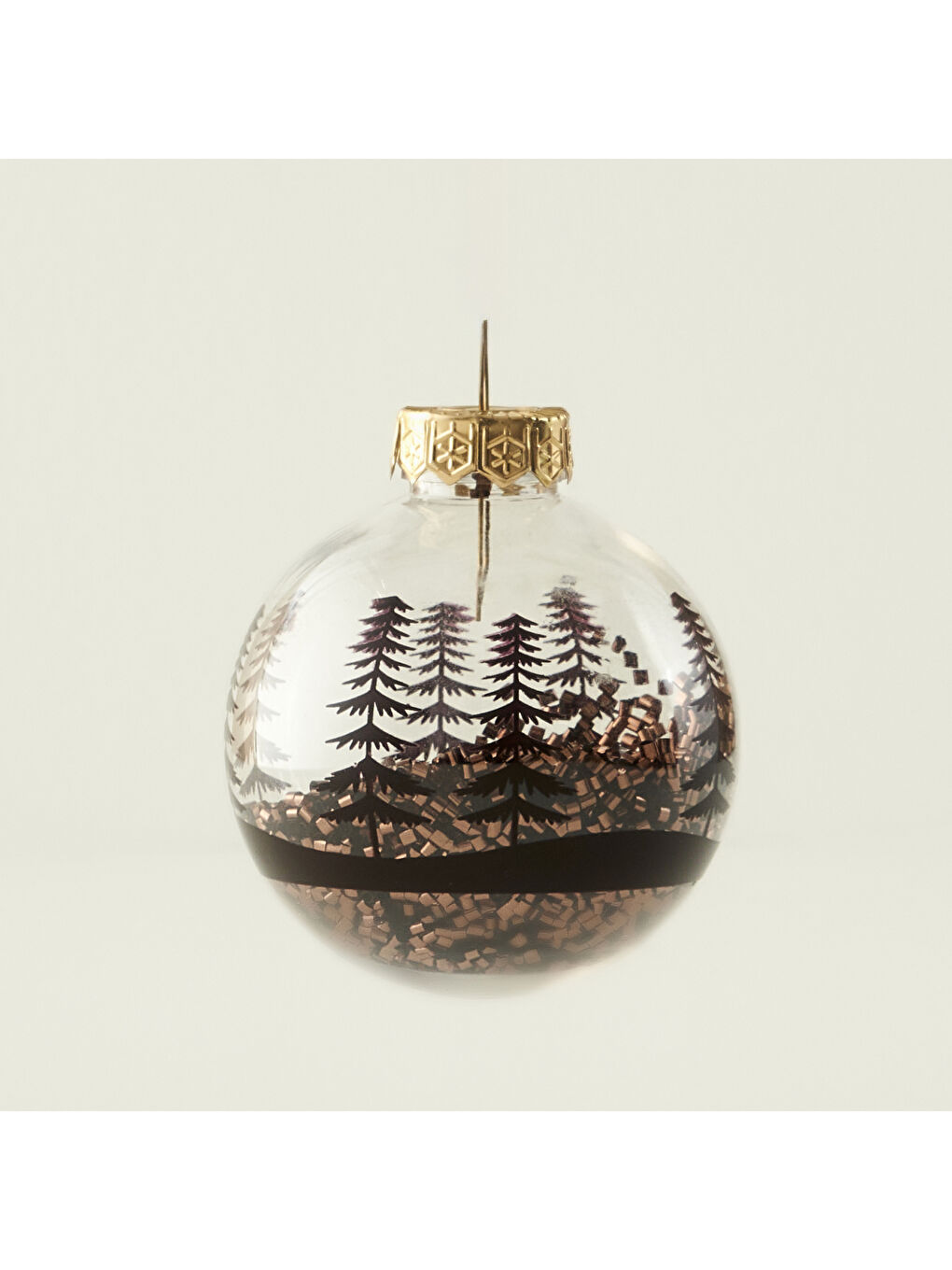 Christmas 3'lü Yılbaşı Süsü Kahverengi (8 cm)-1