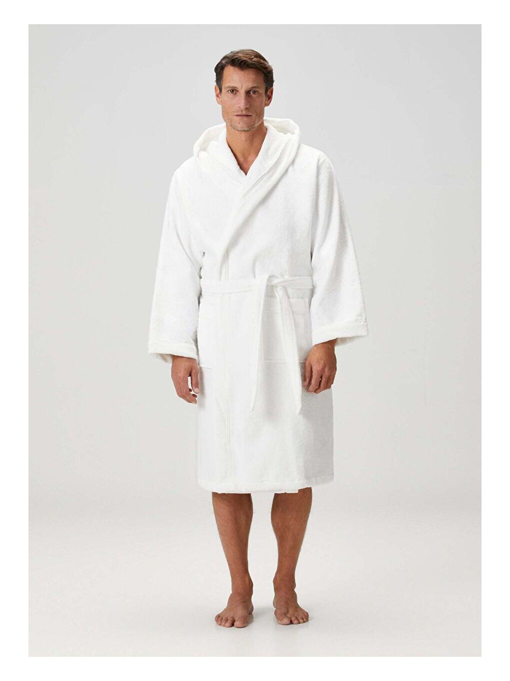 Miro %100 Pamuk Erkek Bornoz Beyaz