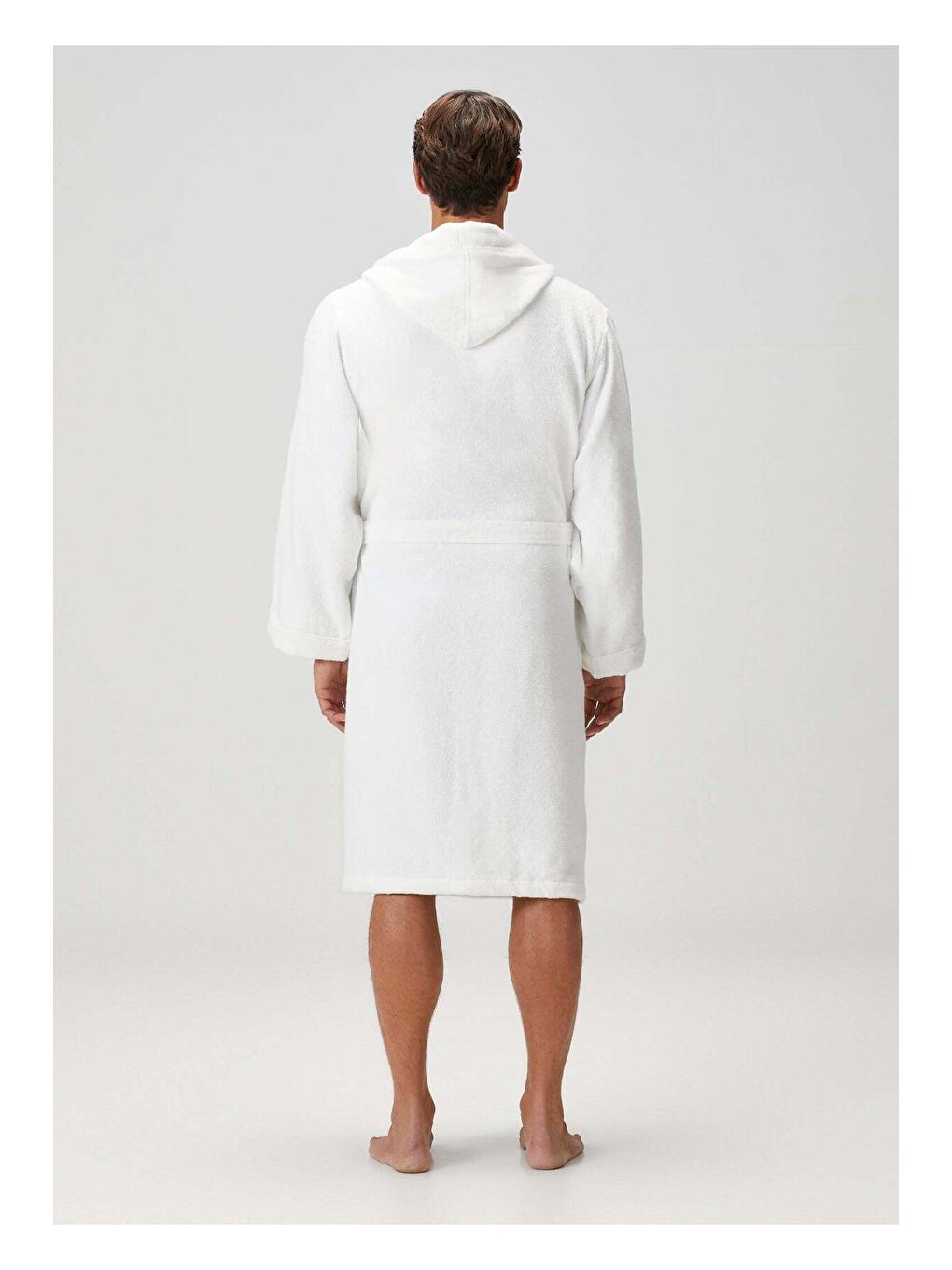 Miro %100 Pamuk Erkek Bornoz Beyaz-4