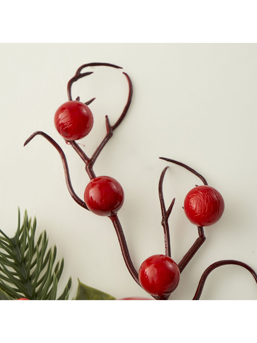 Christmas Yılbaşı Dal Çiçek Kırmızı (28 cm)-1