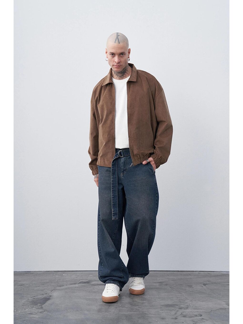 Mavi Kemer Detaylı Slochy Baggy Jean-2