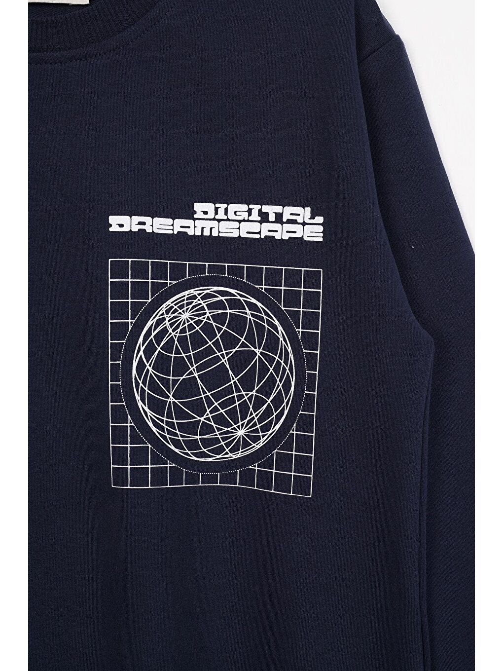 Ön Arka Dijital Baskı Detaylı Lacivert Renk Erkek Çocuk Sweatshirt-1