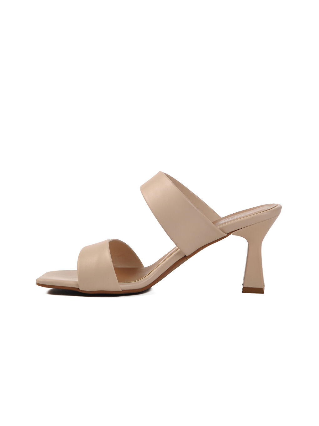 Bej Kadın Topuklu Terlik 576006 Z-1