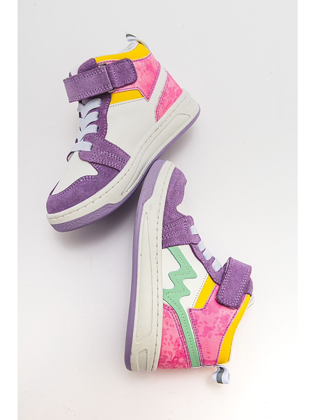 Unisex Çocuk Lila-Pembe Hakiki Deri Anatomik Günlük Bot-3