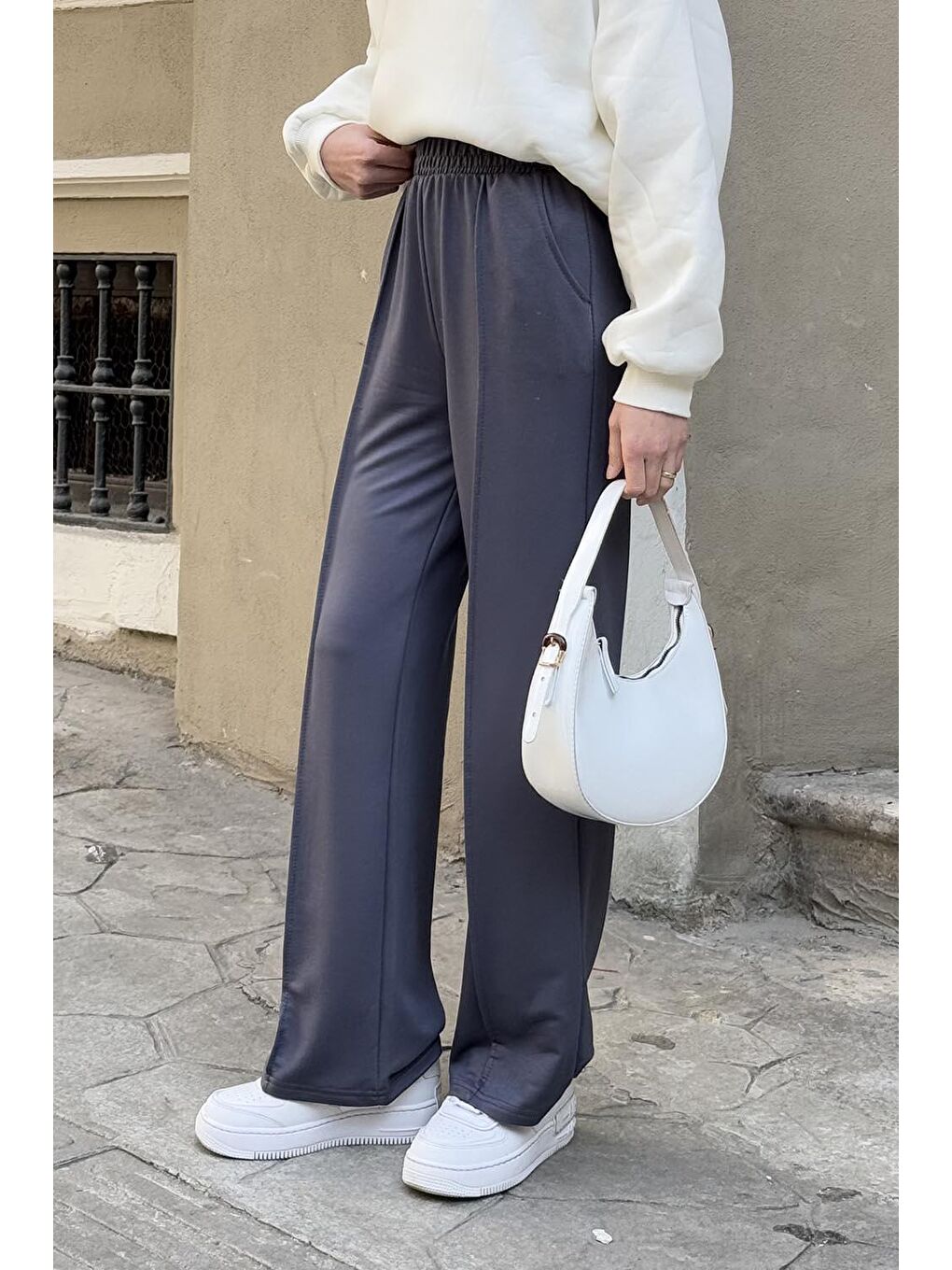 Çıma Detaylı Pantolon Antrasit-1