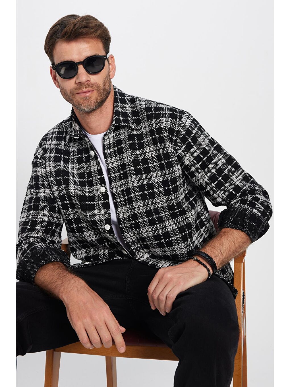 Karışık Erkek Relax Fit Rahat Kesim Oduncu Kareli Kışlık Gömlek