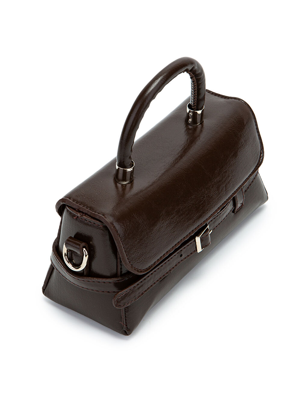 Kemer Detaylı Suni Deri Kadın Çapraz Çanta Nora Kahverengi-2