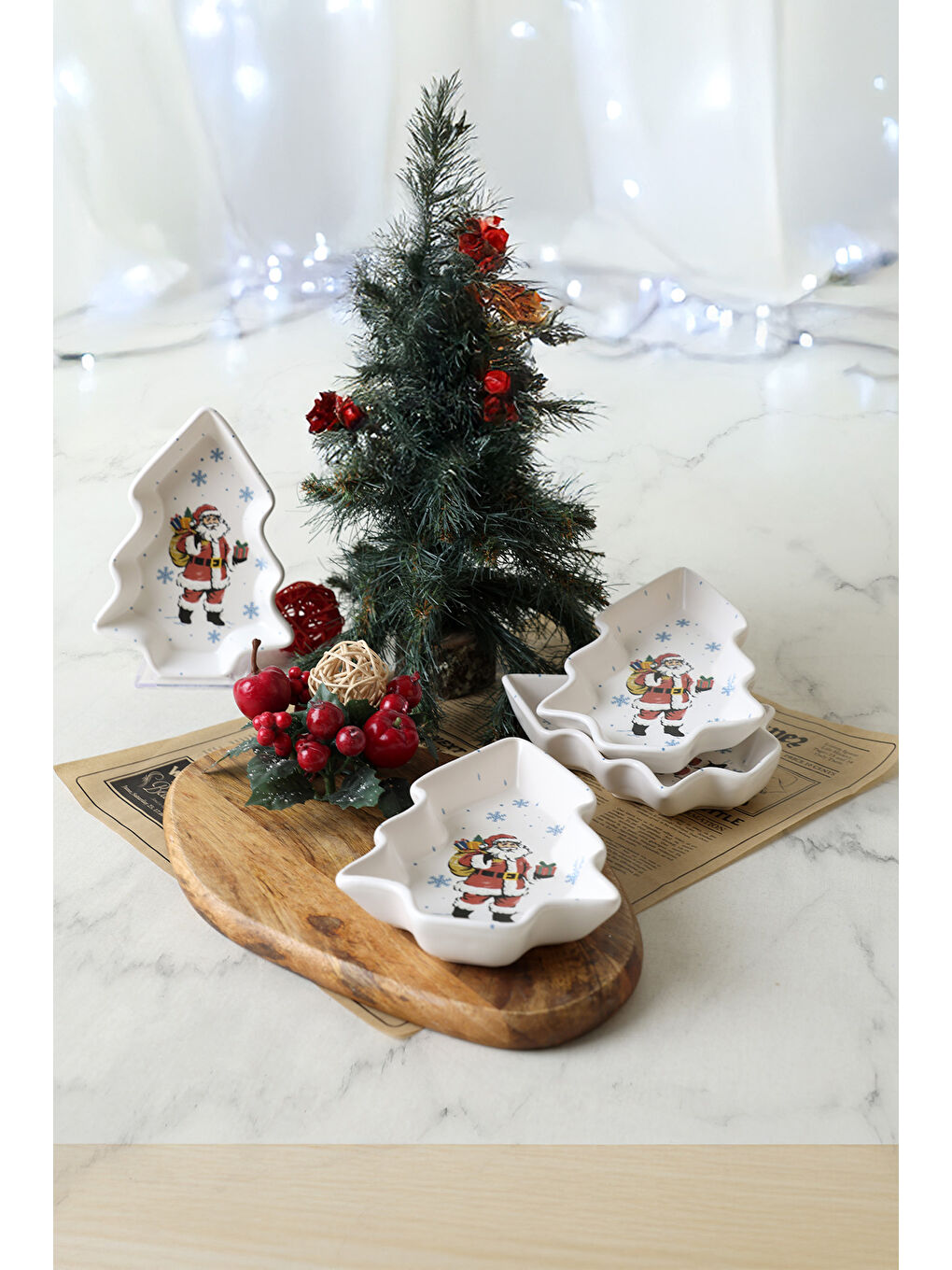 Karışık Yılbaşı Noel Baba Kayık Çerezlik 17 Cm 4 Adet 23769