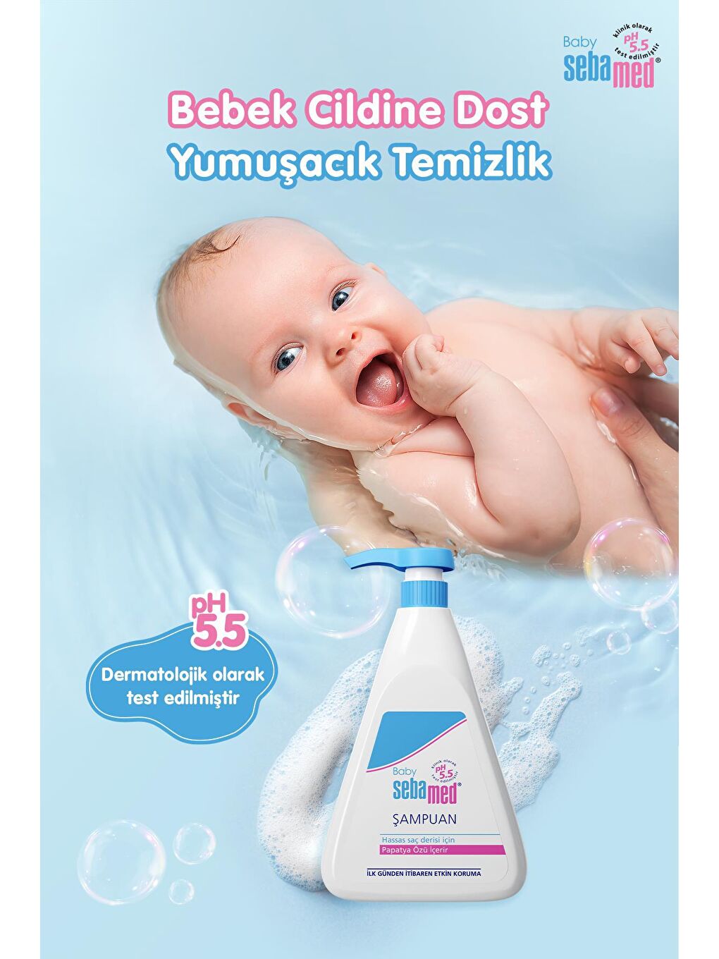 SEBAMED Renksiz Bebek Avantaj Paket (Şampuan 500 ml + Pişik Önleyici Krem 100 ml) - 3