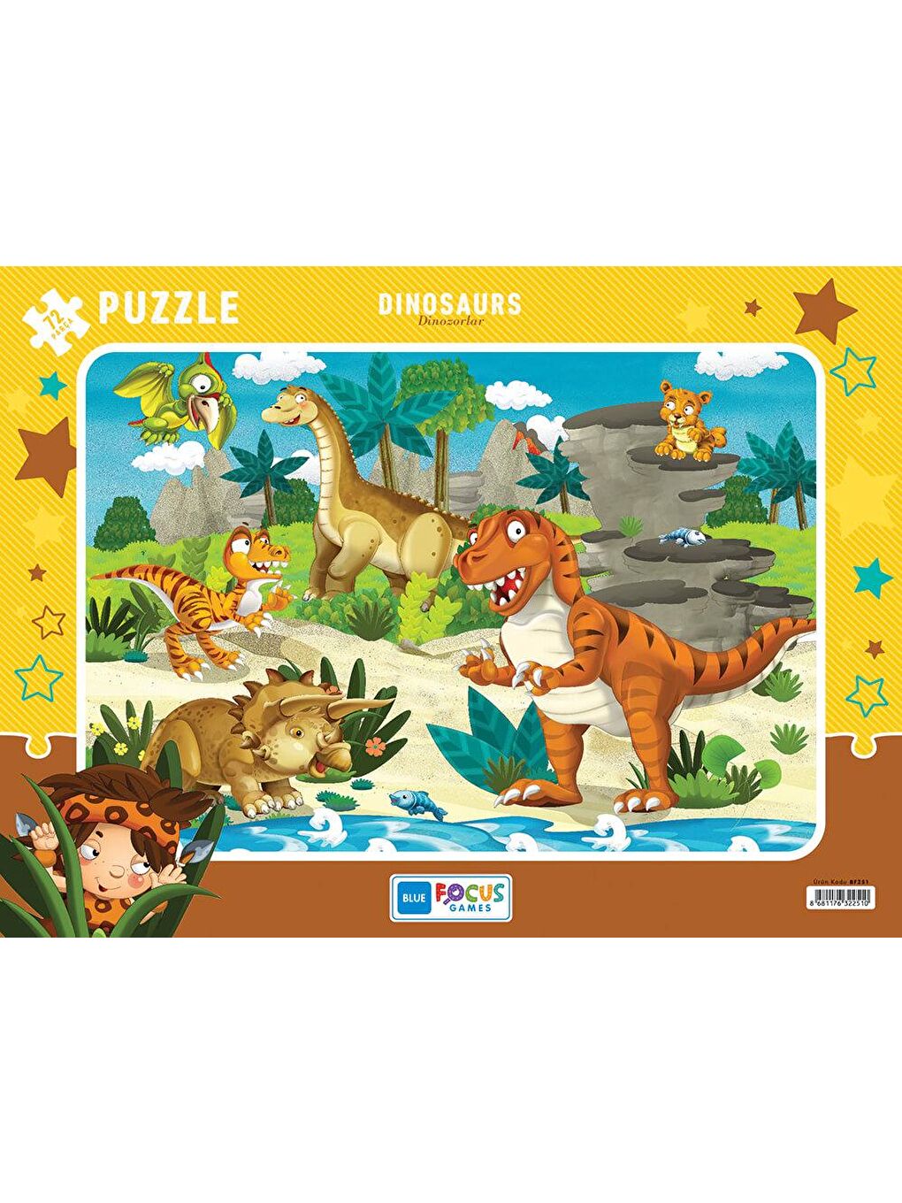 Blue Focus Karışık 72 Parça Puzzle - Dinozorlar (Dinosaurs) - 1