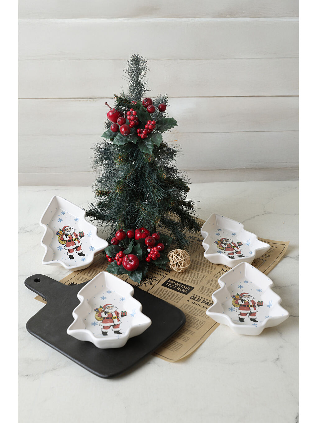 Karışık Yılbaşı Noel Baba Kayık Çerezlik 17 Cm 4 Adet 23769-3