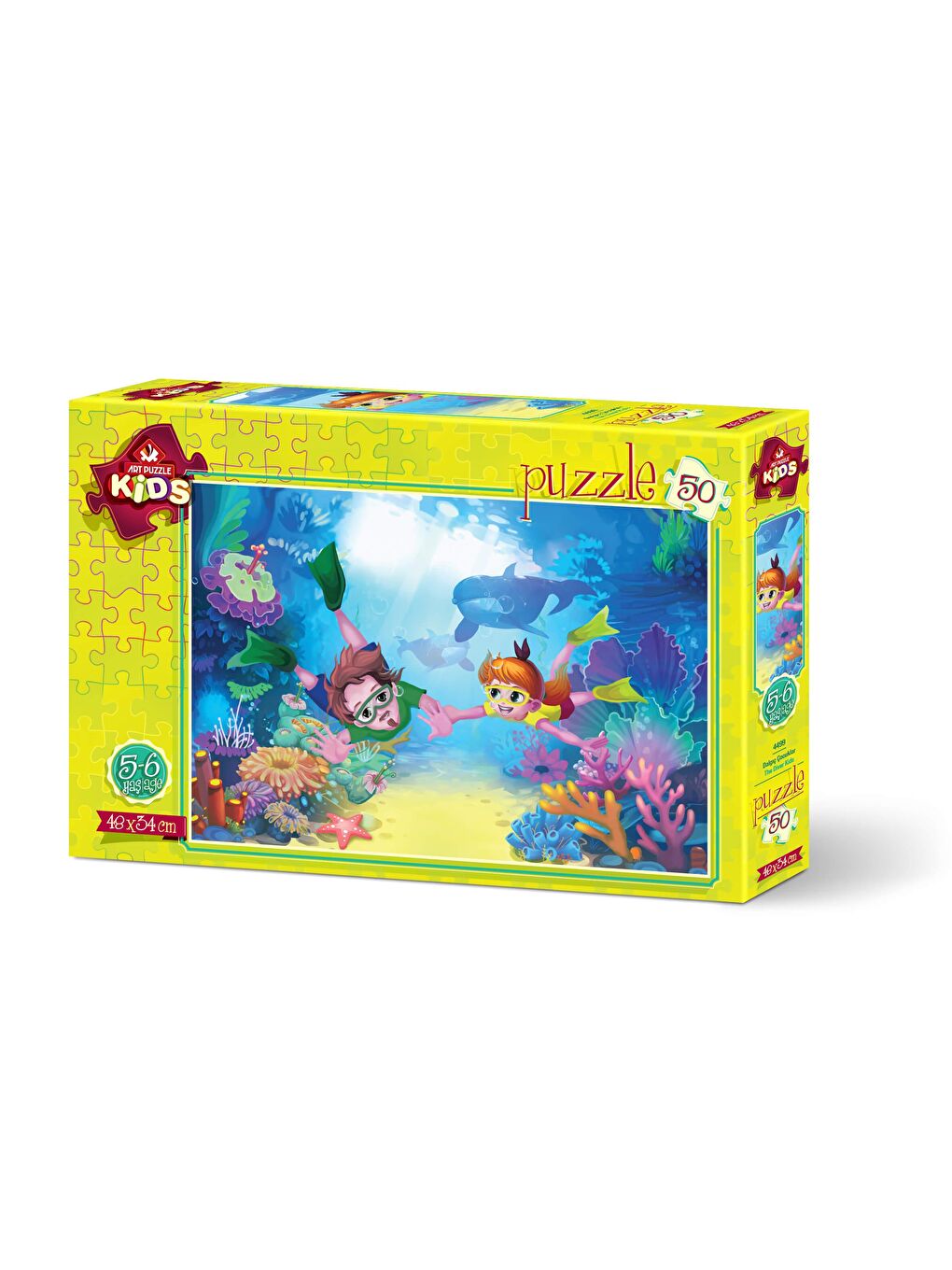 Art Puzzle Karışık 50 Parça Puzzle Dalgıç Çocuklar - 1