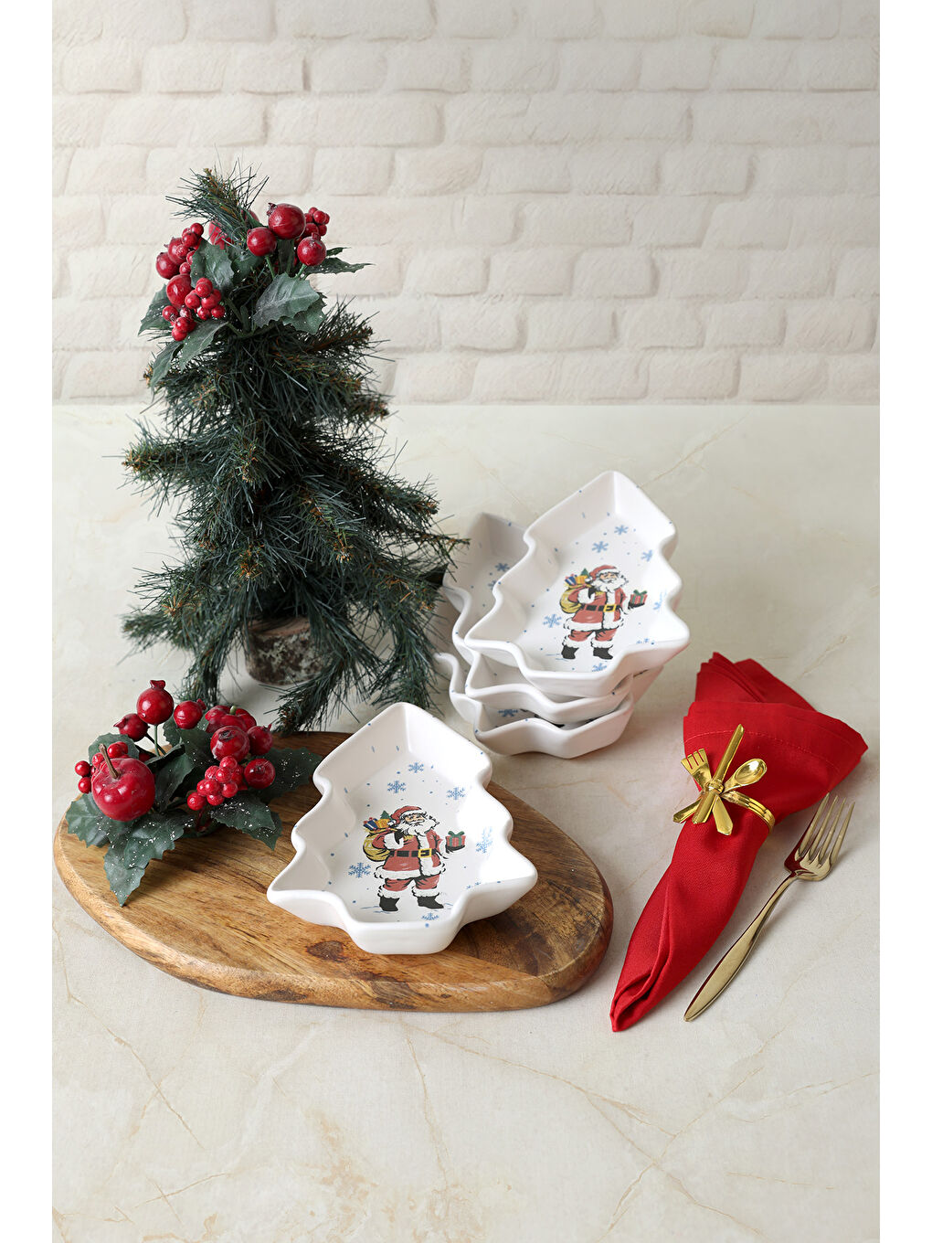 Karışık Yılbaşı Noel Baba Kayık Çerezlik 17 Cm 4 Adet 23769-5