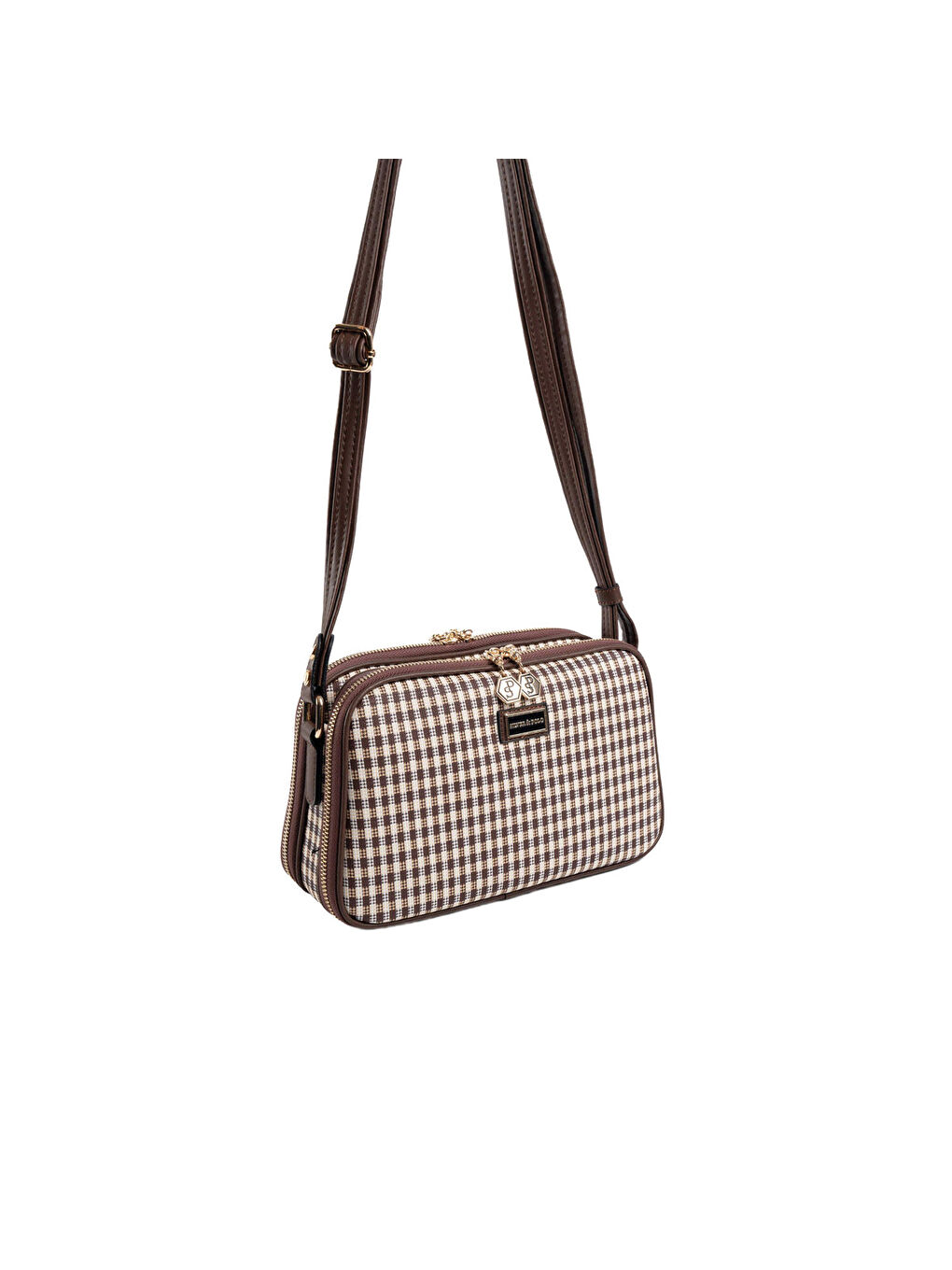 Kahverengi Kadın Çapraz Çanta 899-47673 SILVER POLO ÇAPRAZ BAYAN ÇANTASI M191 KAHVE SARI-MAT KAHVE-2