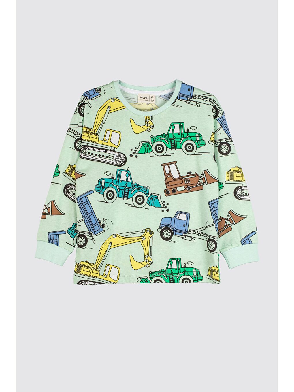 Yeşil Work Machines Dino Desenli Erkek Pijama Takımı-1