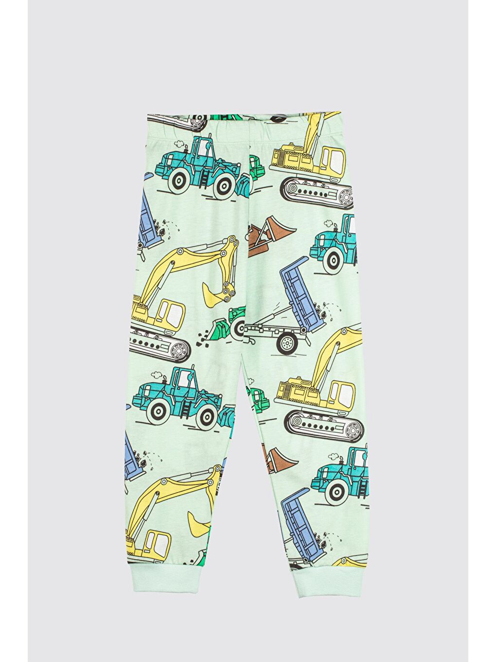 Yeşil Work Machines Dino Desenli Erkek Pijama Takımı-2