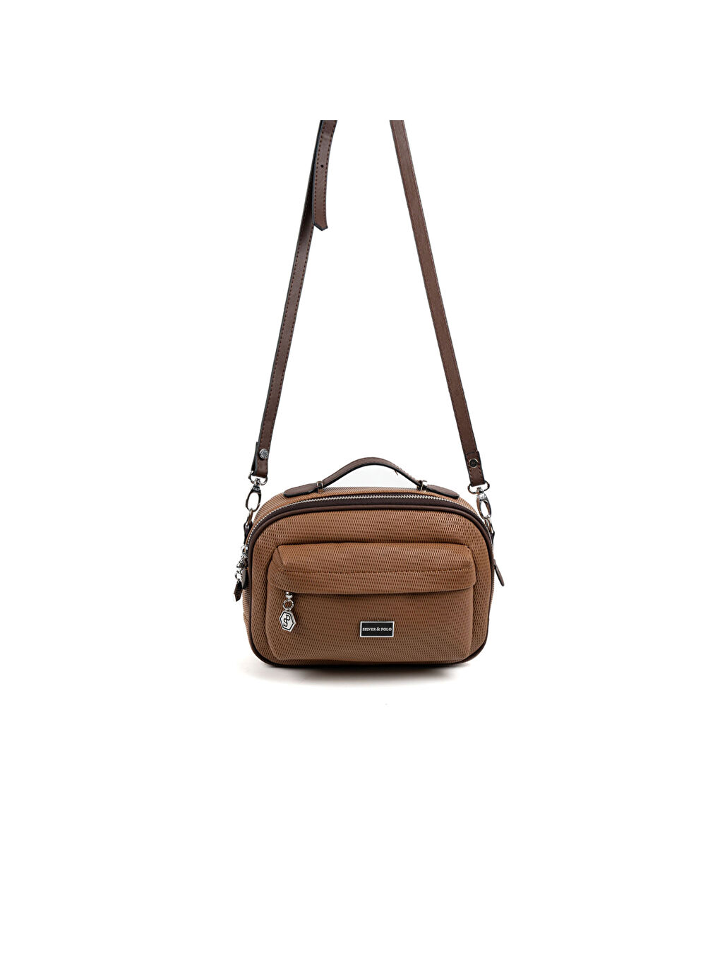 Kahverengi Kadın Çapraz Çanta 1186-48308 SILVER POLO ÇAPRAZ BAYAN ÇANTASI M86 KARAMEL-MAT KAHVE