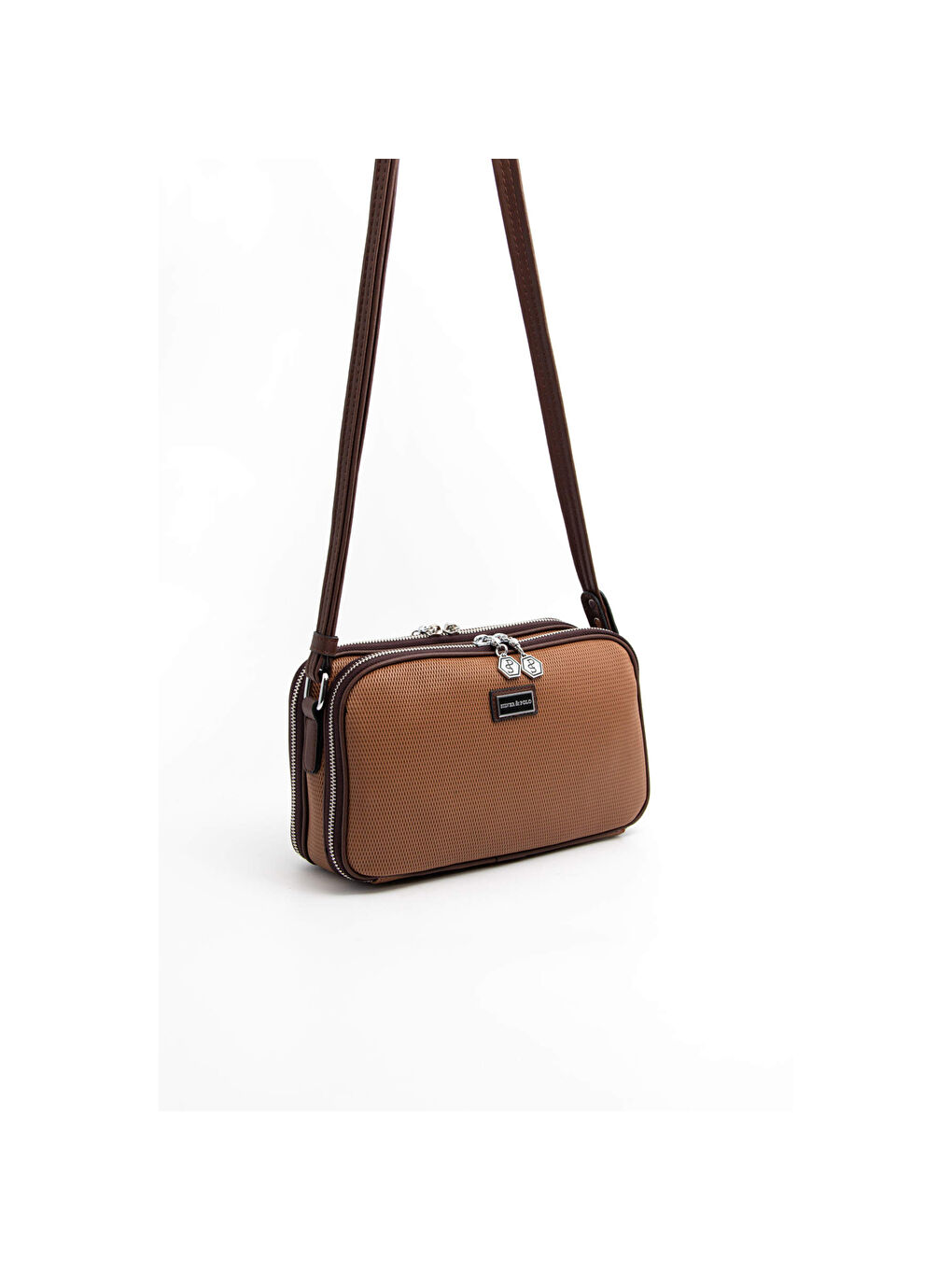 Kahverengi Kadın Çapraz Çanta 899-45621 SILVER POLO ÇAPRAZ BAYAN ÇANTASI M86 KARAMEL-MAT KAHVE-1