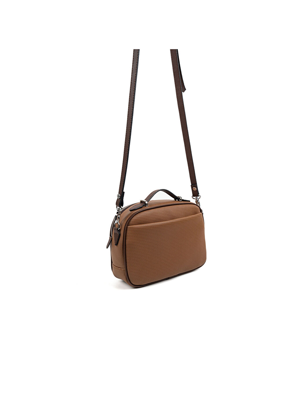 Kahverengi Kadın Çapraz Çanta 1186-48308 SILVER POLO ÇAPRAZ BAYAN ÇANTASI M86 KARAMEL-MAT KAHVE-3