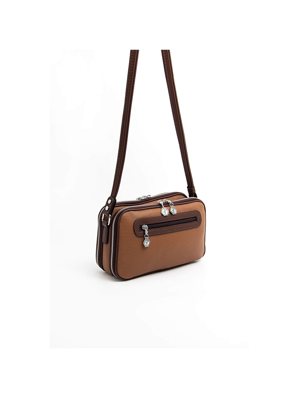 Kahverengi Kadın Çapraz Çanta 899-45621 SILVER POLO ÇAPRAZ BAYAN ÇANTASI M86 KARAMEL-MAT KAHVE-4