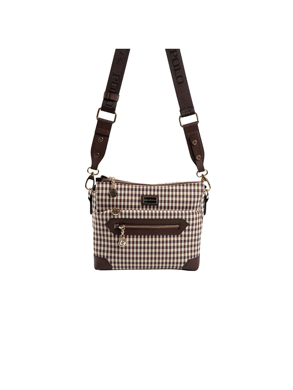 Kahverengi Kadın Çapraz Çanta 1110-47863 SILVER POLO ÇAPRAZ BAYAN ÇANTASI M191 KAHVE SARI-MAT KAHVE-1