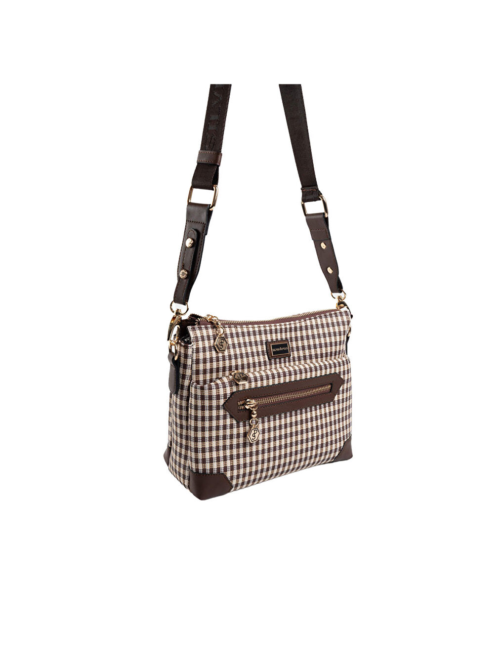 Kahverengi Kadın Çapraz Çanta 1110-47863 SILVER POLO ÇAPRAZ BAYAN ÇANTASI M191 KAHVE SARI-MAT KAHVE-2