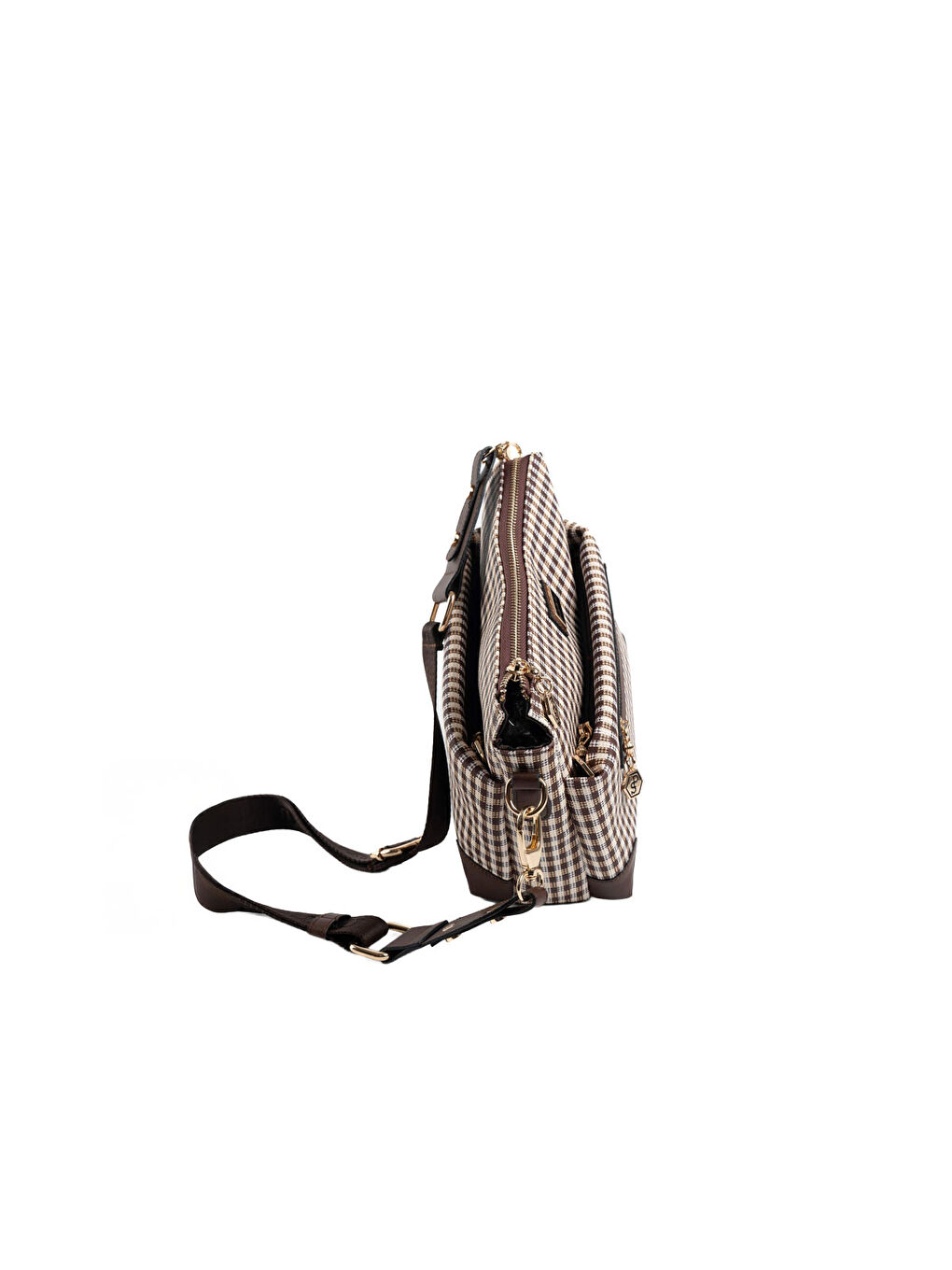 Kahverengi Kadın Çapraz Çanta 1110-47863 SILVER POLO ÇAPRAZ BAYAN ÇANTASI M191 KAHVE SARI-MAT KAHVE-3