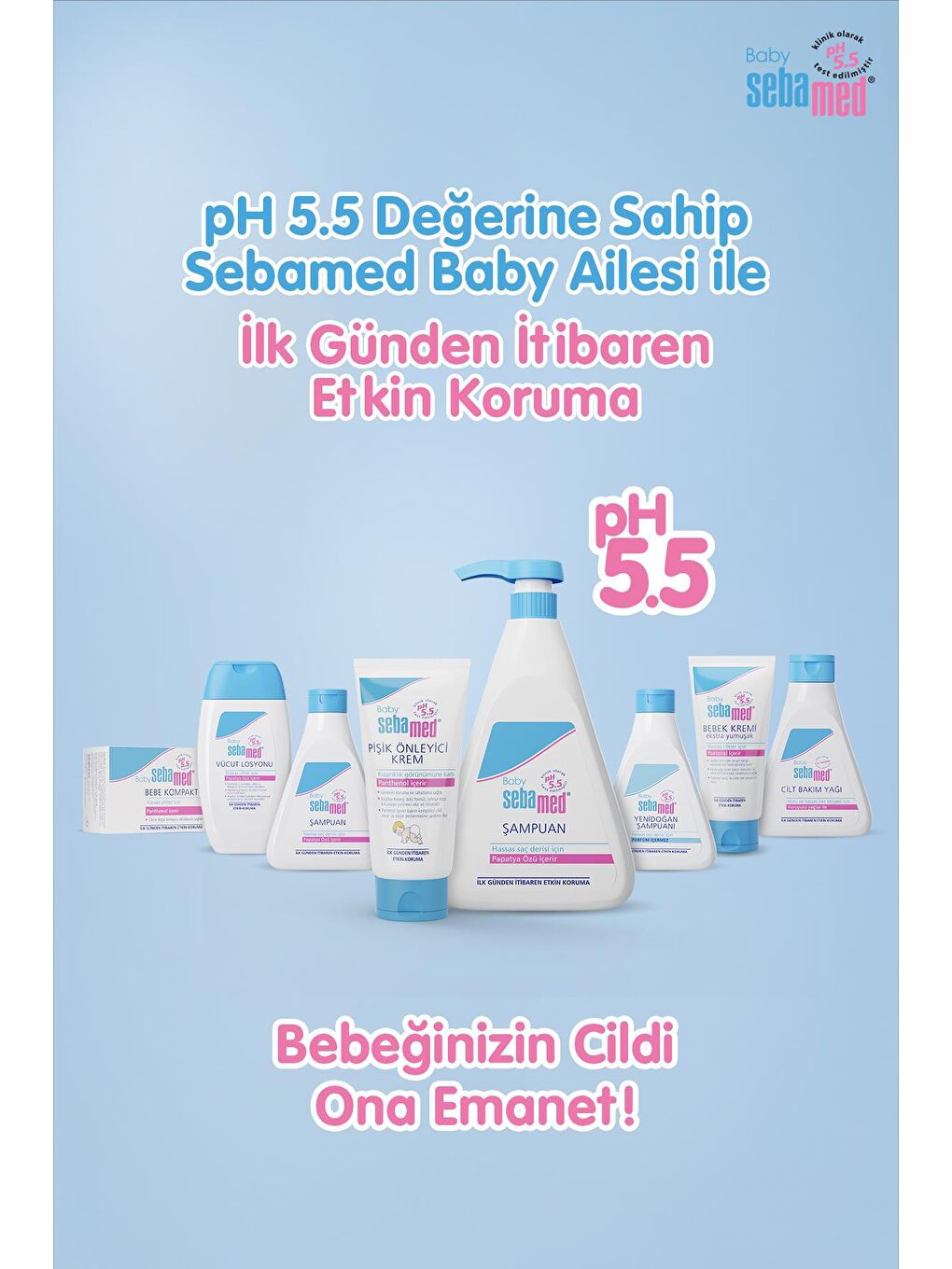 SEBAMED Renksiz Bebek Seti (500ml Şampuan + 100ml Pişik Önleyici  + 100gr Kompat Sabun) - 3