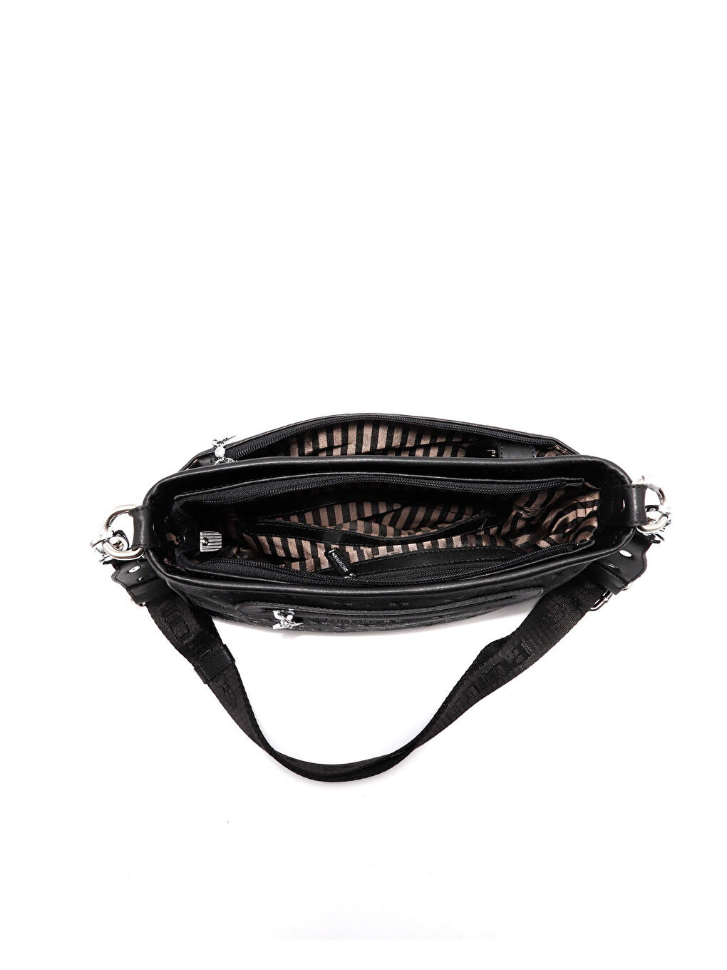 Siyah Kadın Çapraz Çanta 1160-45506 SILVER POLO ÇAPRAZ BAYAN ÇANTASI M178 SİYAH-MAT SİYAH-6