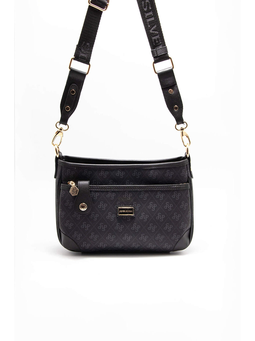 Siyah Kadın Çapraz Çanta 1160-45506 SILVER POLO ÇAPRAZ BAYAN ÇANTASI M178 SİYAH-MAT SİYAH-7