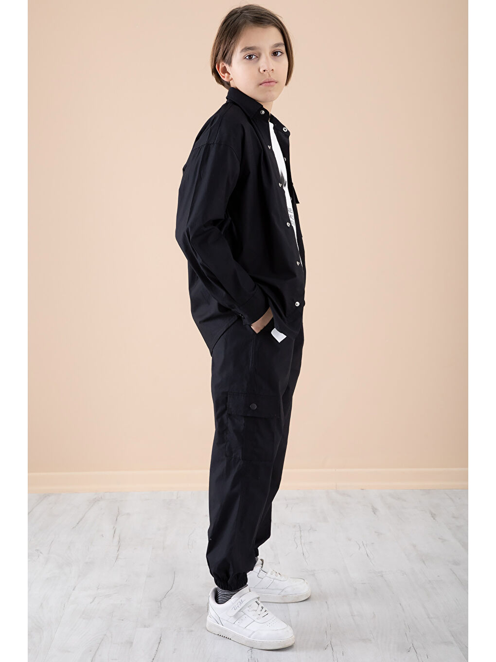 Siyah Erkek Çocuk Baskılı Tişörtlü 3lü Takım 20328-2