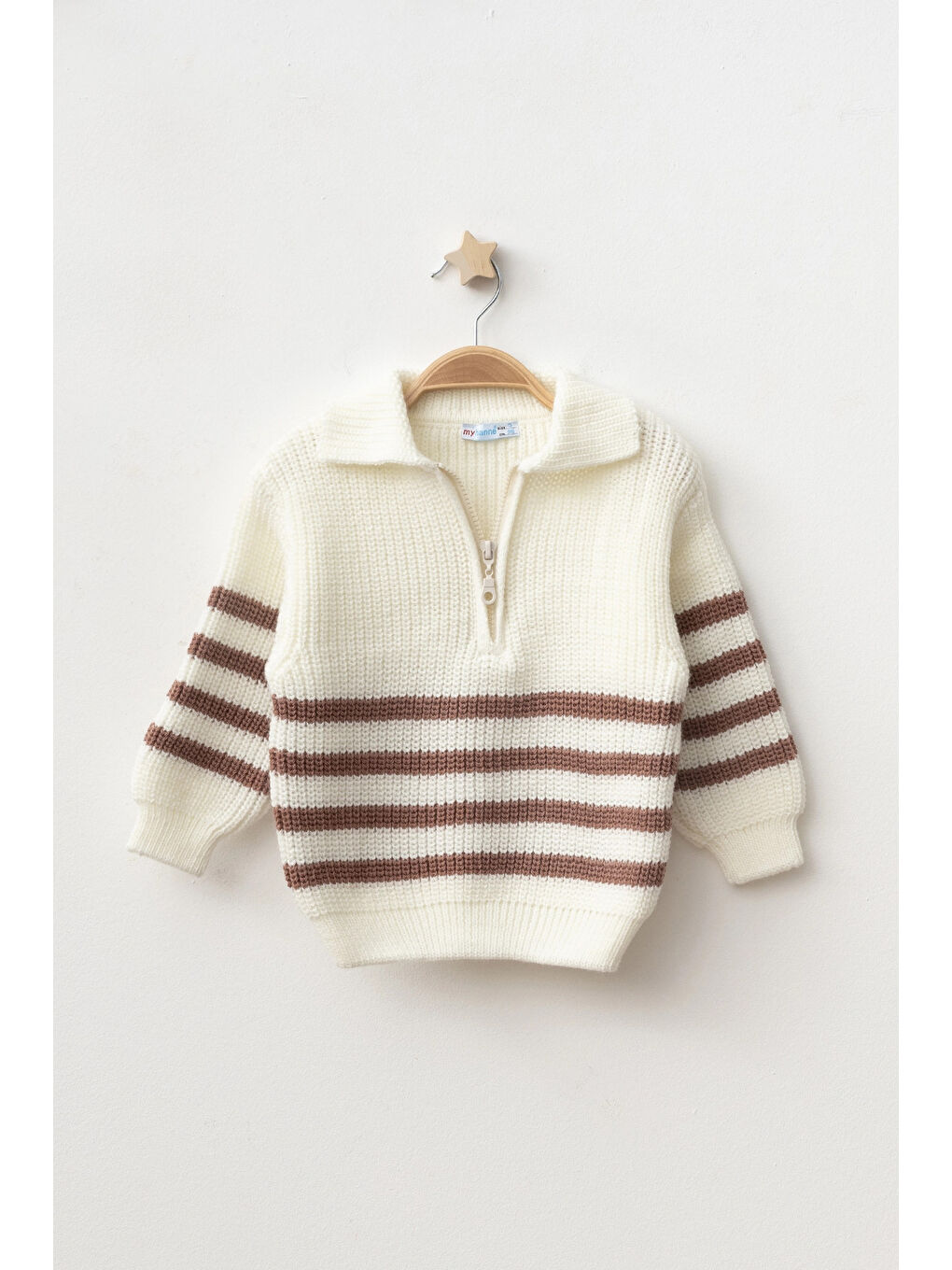 Pembe Çizgili Triko Kazak 4099