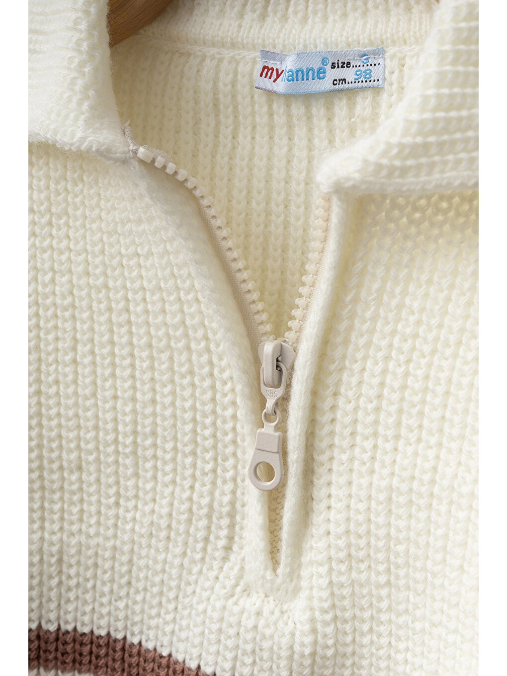 Pembe Çizgili Triko Kazak 4099-1