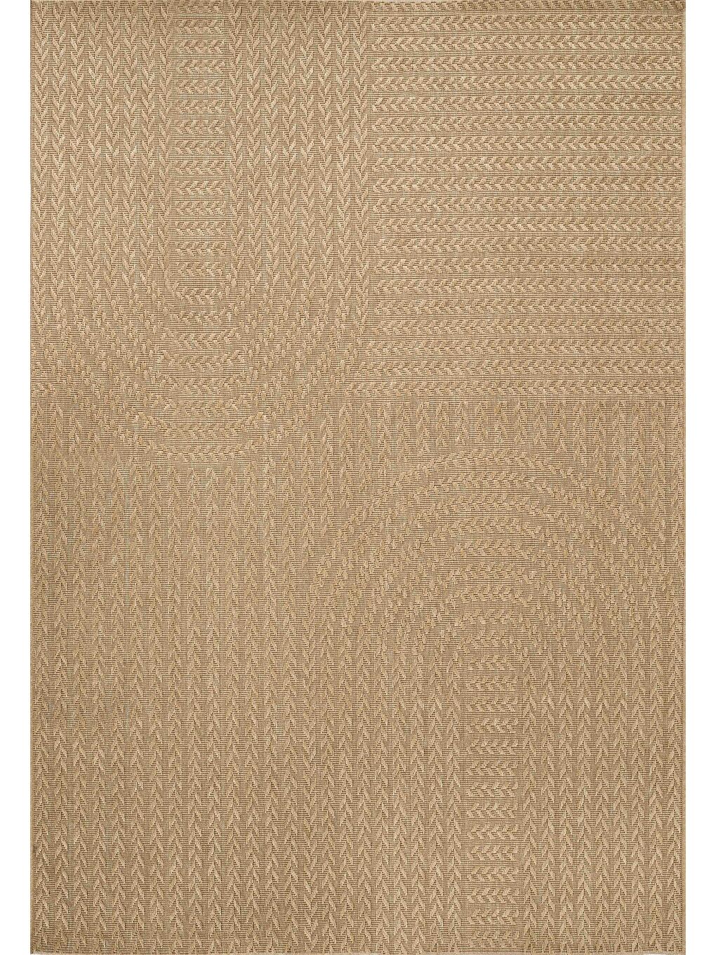 Sisaluna 4443 Bej Jüt Tabanlı Modern Dokuma Kilim Sisal Hasır Halı-80x300-3