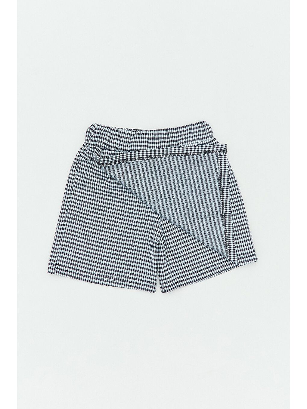 Siyah Kazayağı Desenli Kız Çocuk Şort Etek-4