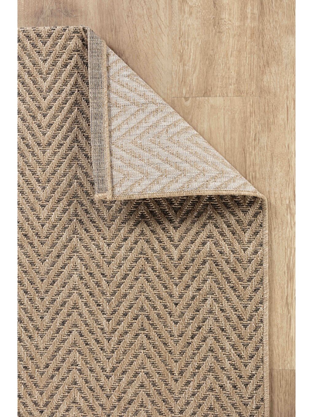 Sisaluna 4441 Bej Jüt Tabanlı Modern Dokuma Kilim Sisal Hasır Halı-100x300-1