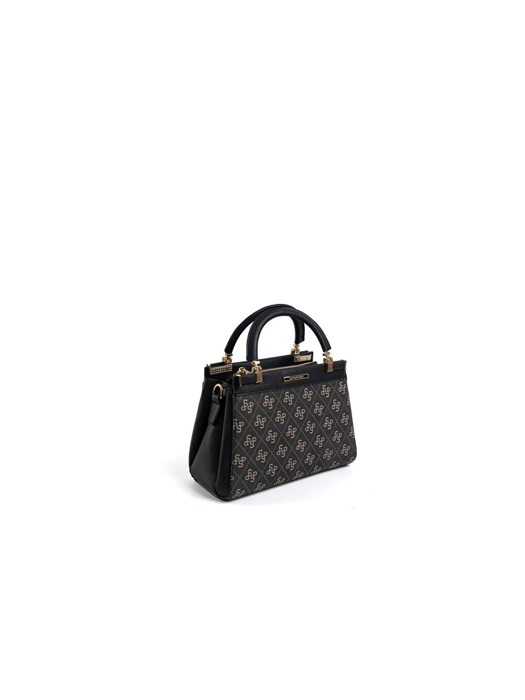 Gri Kadın Omuz Çantası 1193-47687 SILVER POLO BAYAN ÇANTASI M178 FÜME-MAT SİYAH-1